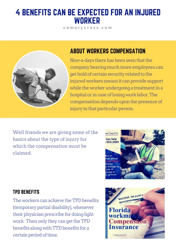 4 Benefits Can Be Expected for an Injured Worker