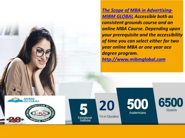 MBA in Advertising and an online MBA Course