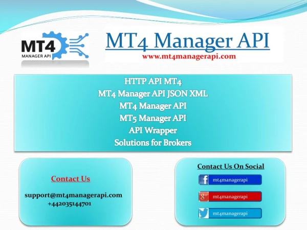 HTTP API MT4 | MT4 Manager API JSON XML | MT4 Manager API