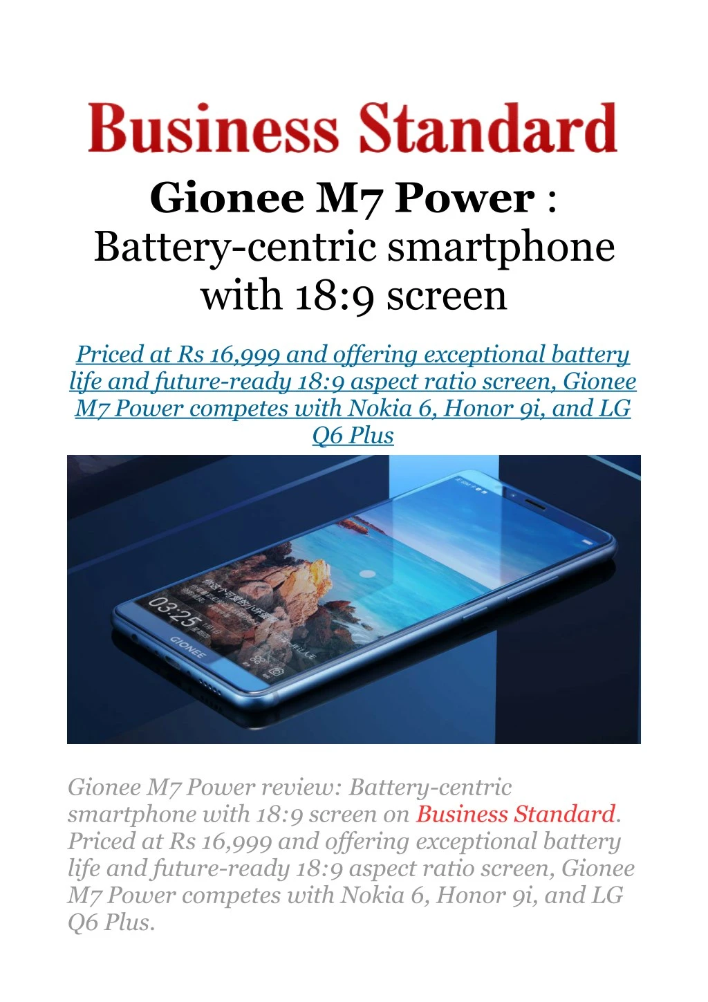 gionee m7 power battery centric smartphone with
