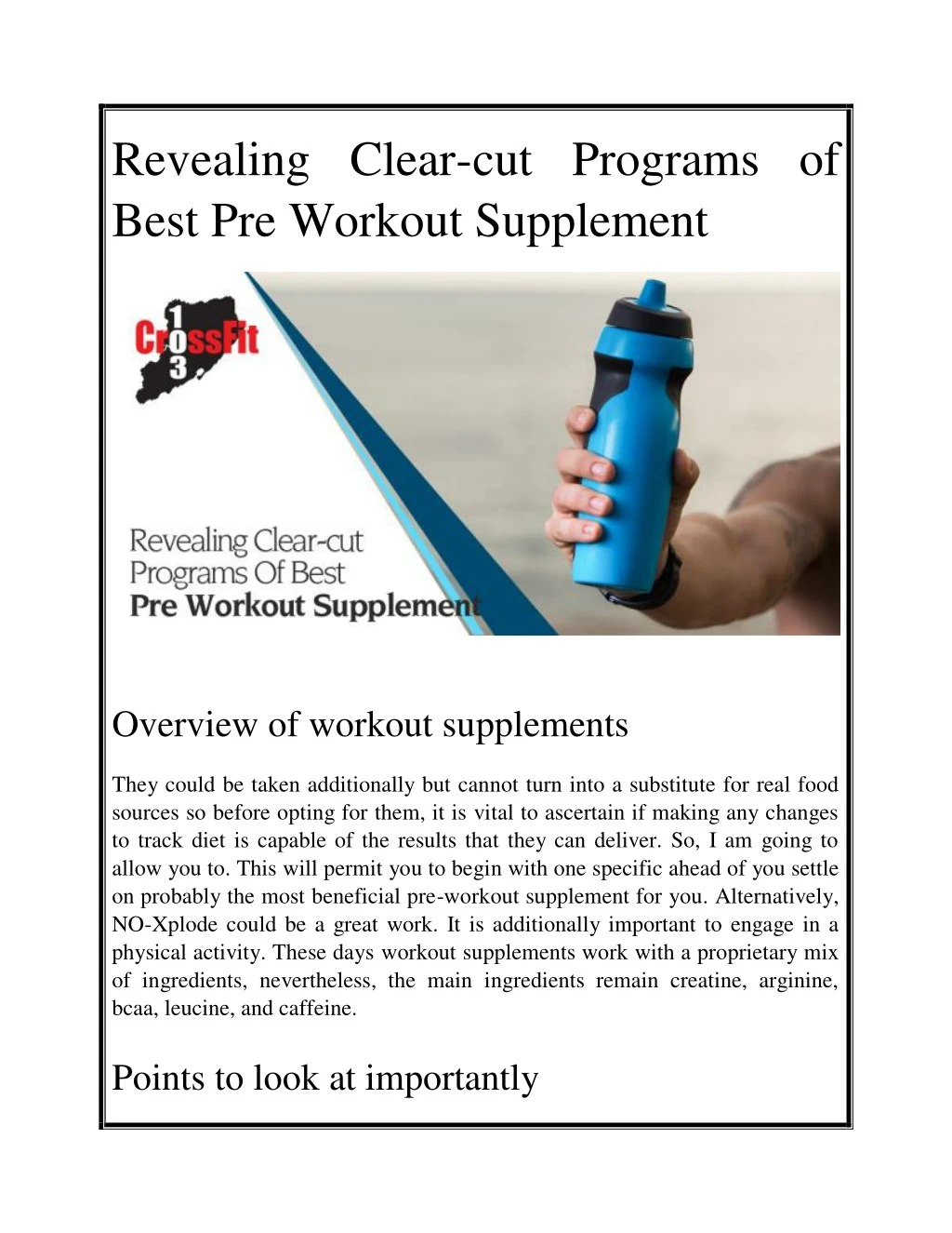revealing clear cut programs of best pre workout
