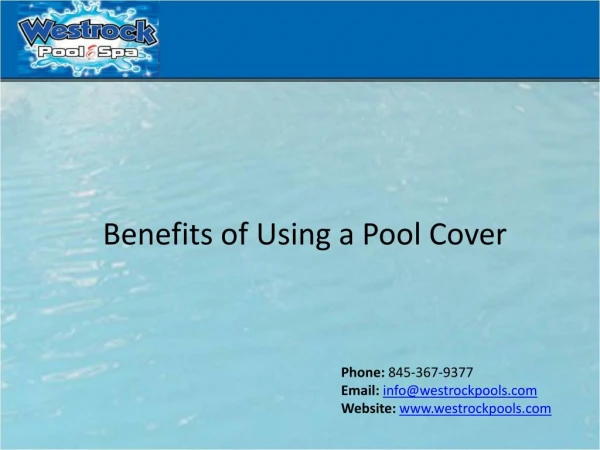 Benefits of Using a Pool Cover