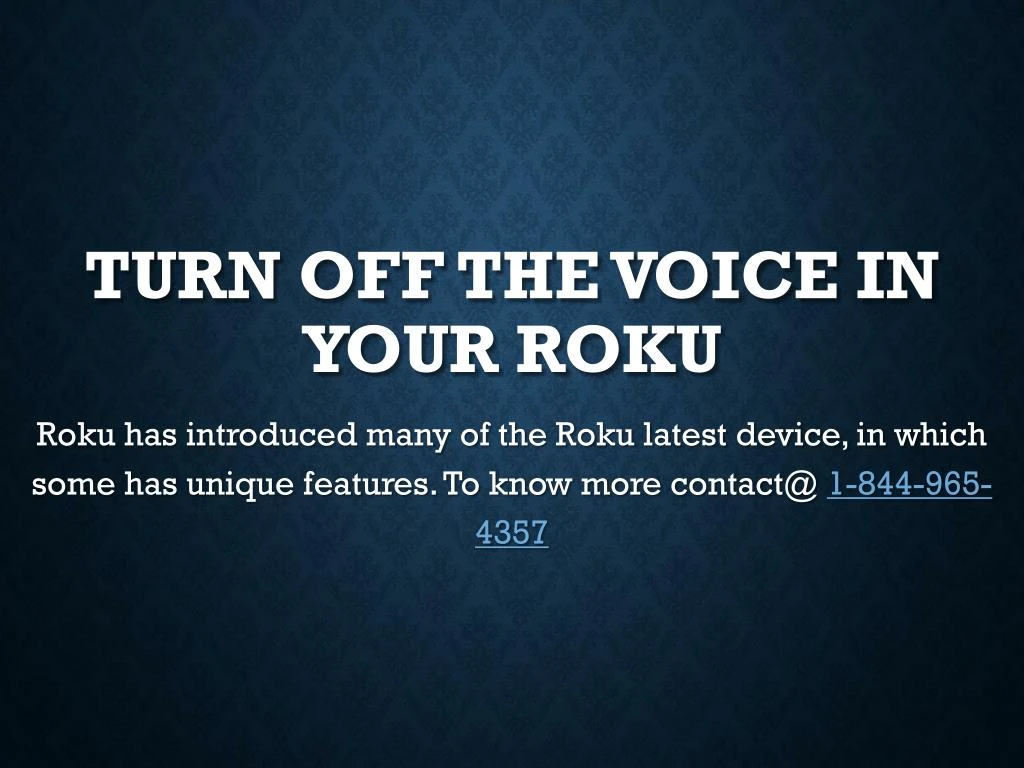 turn off the voice in your roku