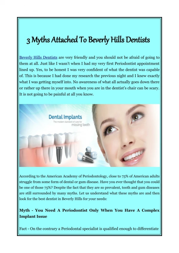 Beverly Hills Dentist | Dental Implants