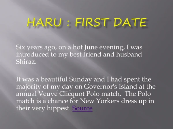 First Date in Haru | Fariha Ansari Javed