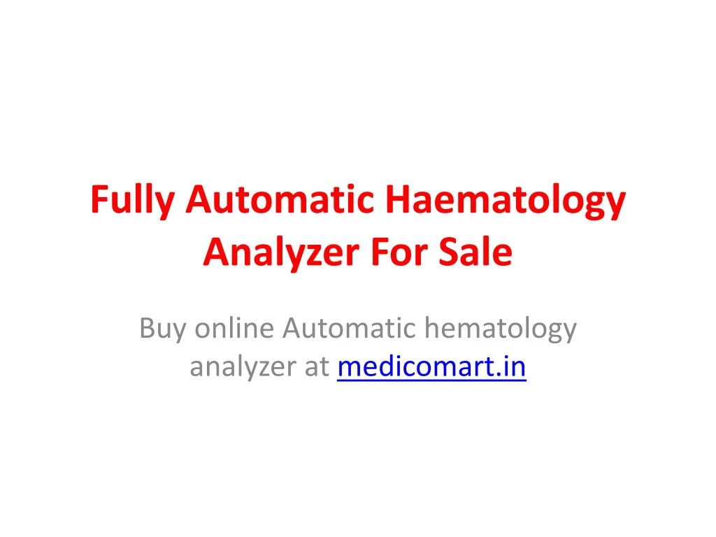 fully automatic haematology analyzer for sale