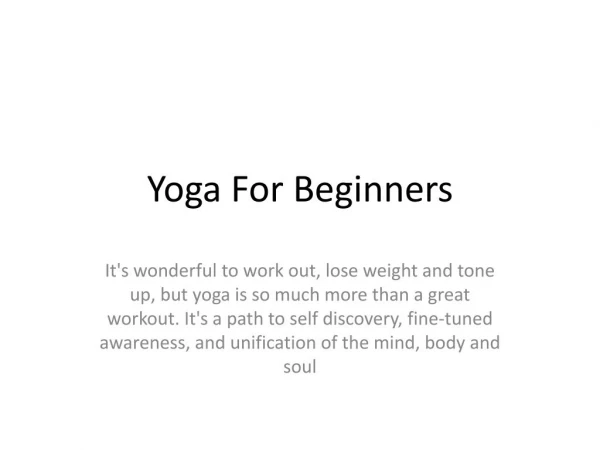 yoga for beginners