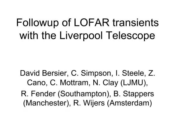Followup of LOFAR transients with the Liverpool Telescope
