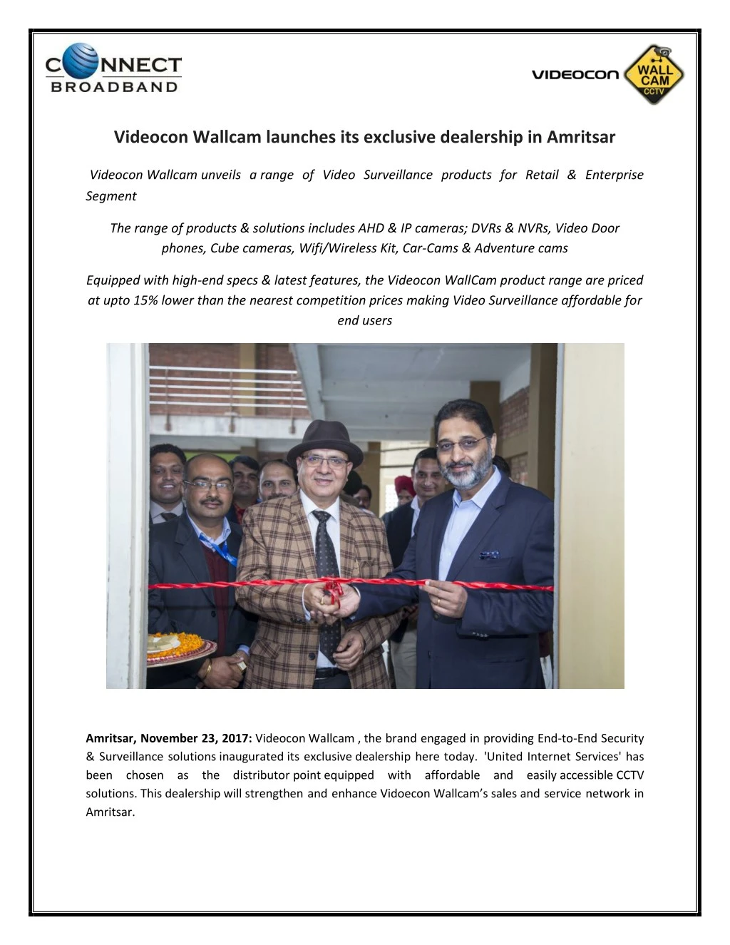 videocon wallcam launches its exclusive