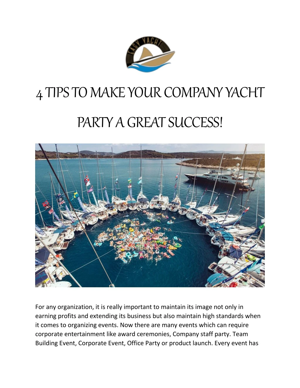4 tips to make your company yacht