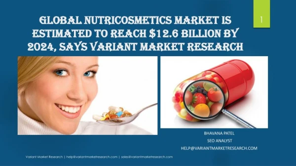 Global Nutricosmetics Market Is Estimated to Reach $12.6 Billion By 2024, Says Variant Market Research