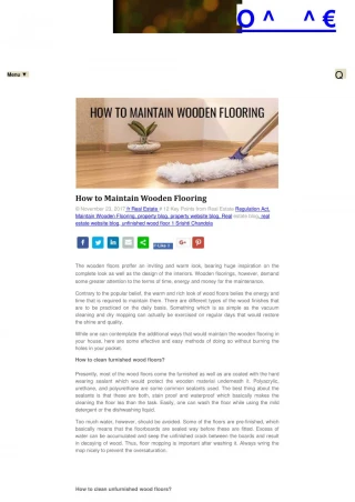 How to maintain wooden flooring
