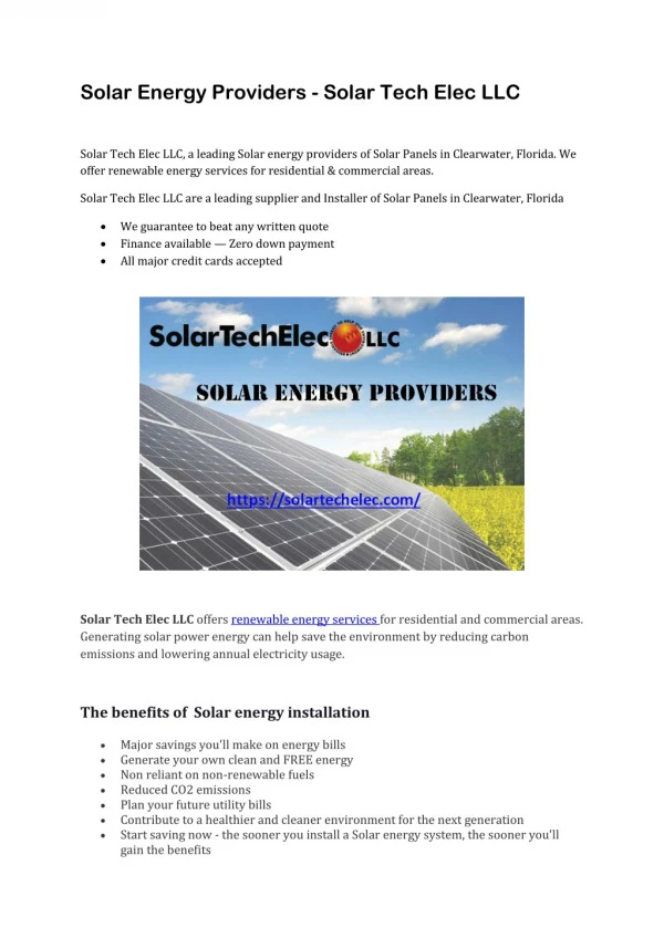 Solar energy providers