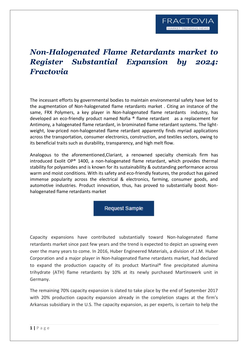 non halogenated flame retardants market