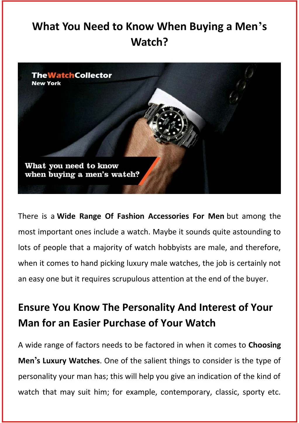 what you need to know when buying a men s watch