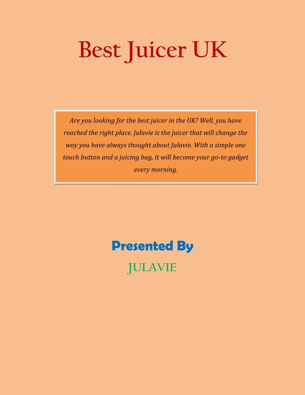 best juicer uk