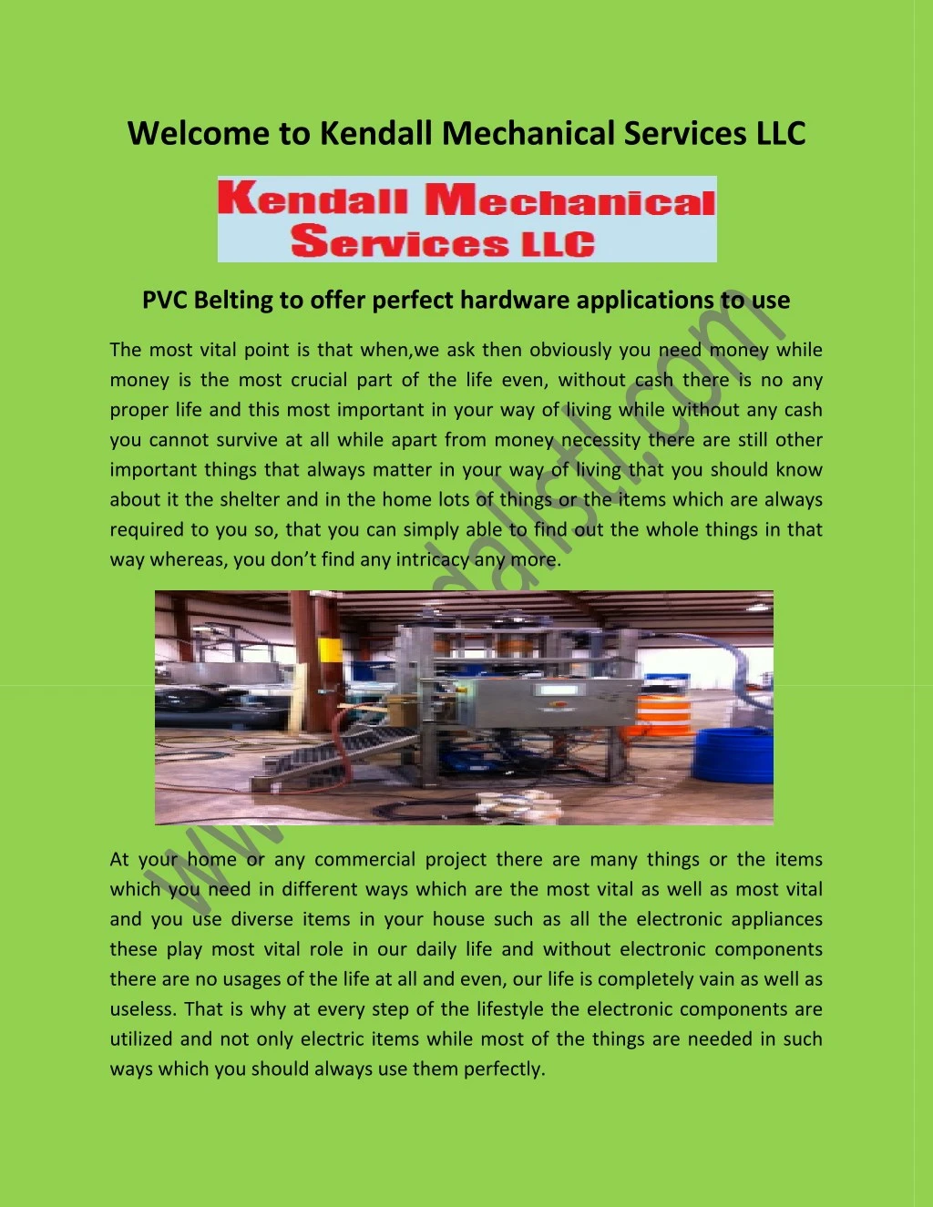 welcome to kendall mechanical services llc