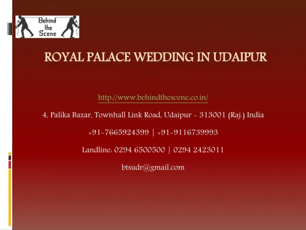 Royal Palace Wedding in Udaipur