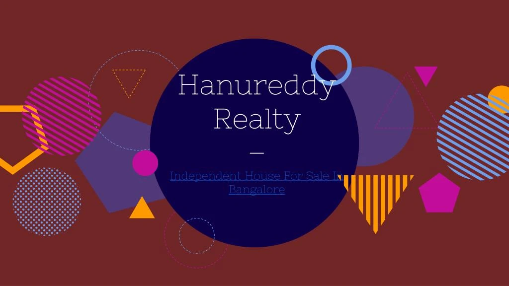hanureddy realty independent house for sale in bangalore