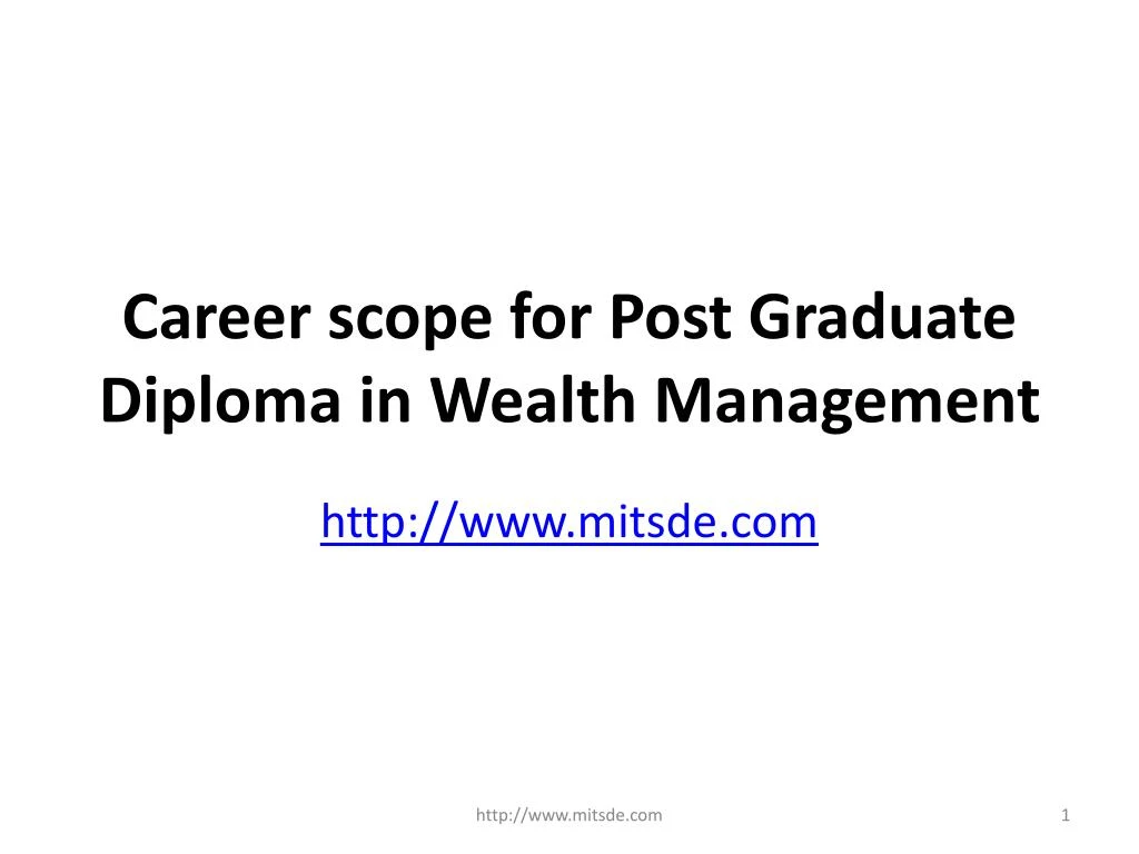 career scope for post graduate diploma in wealth management