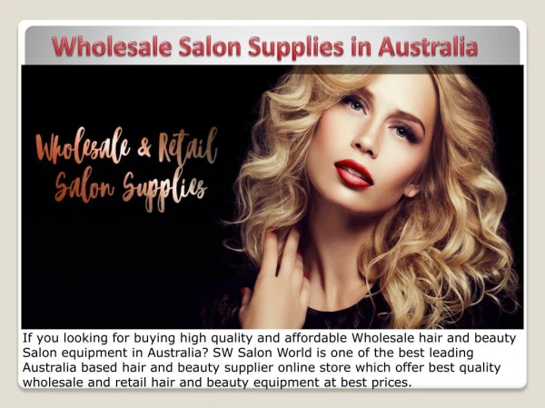 Wholesale Salon Supplies in Australia