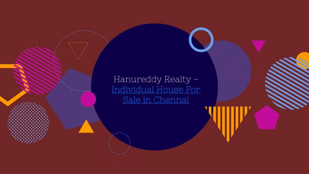 hanureddy realty individual house for sale in chennai