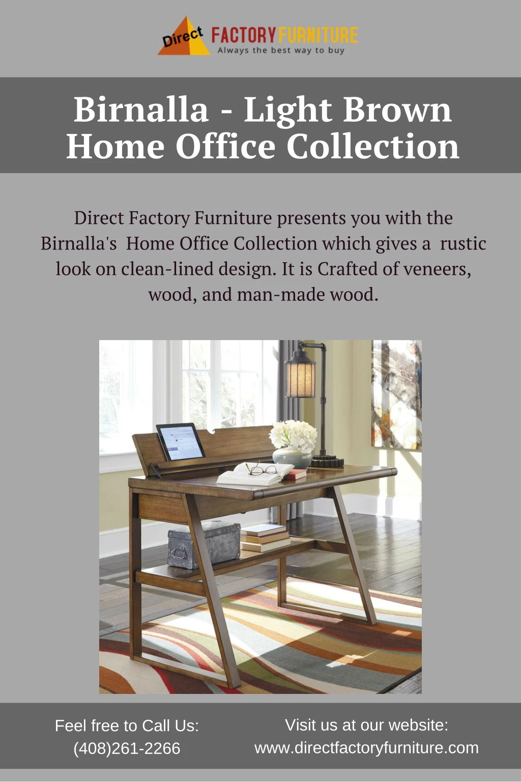 birnalla light brown home office collection