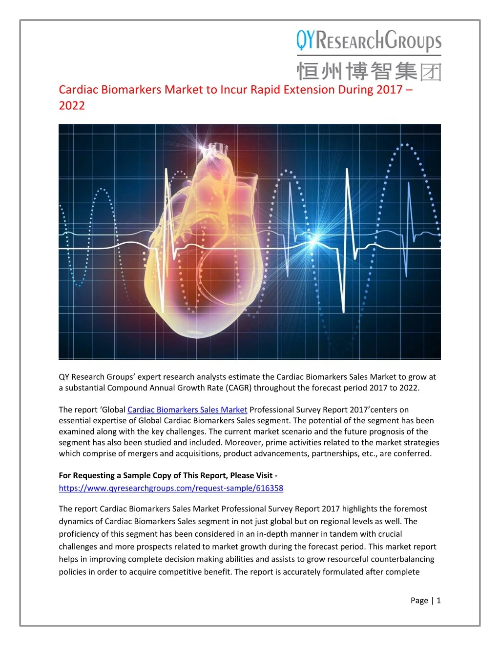 cardiac biomarkers market to incur rapid
