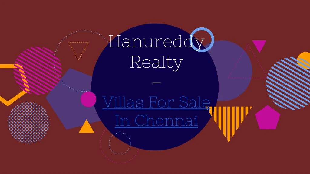 hanureddy realty villas for sale in chennai