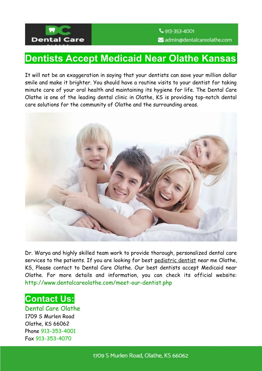 dentists accept medicaid near olathe kansas