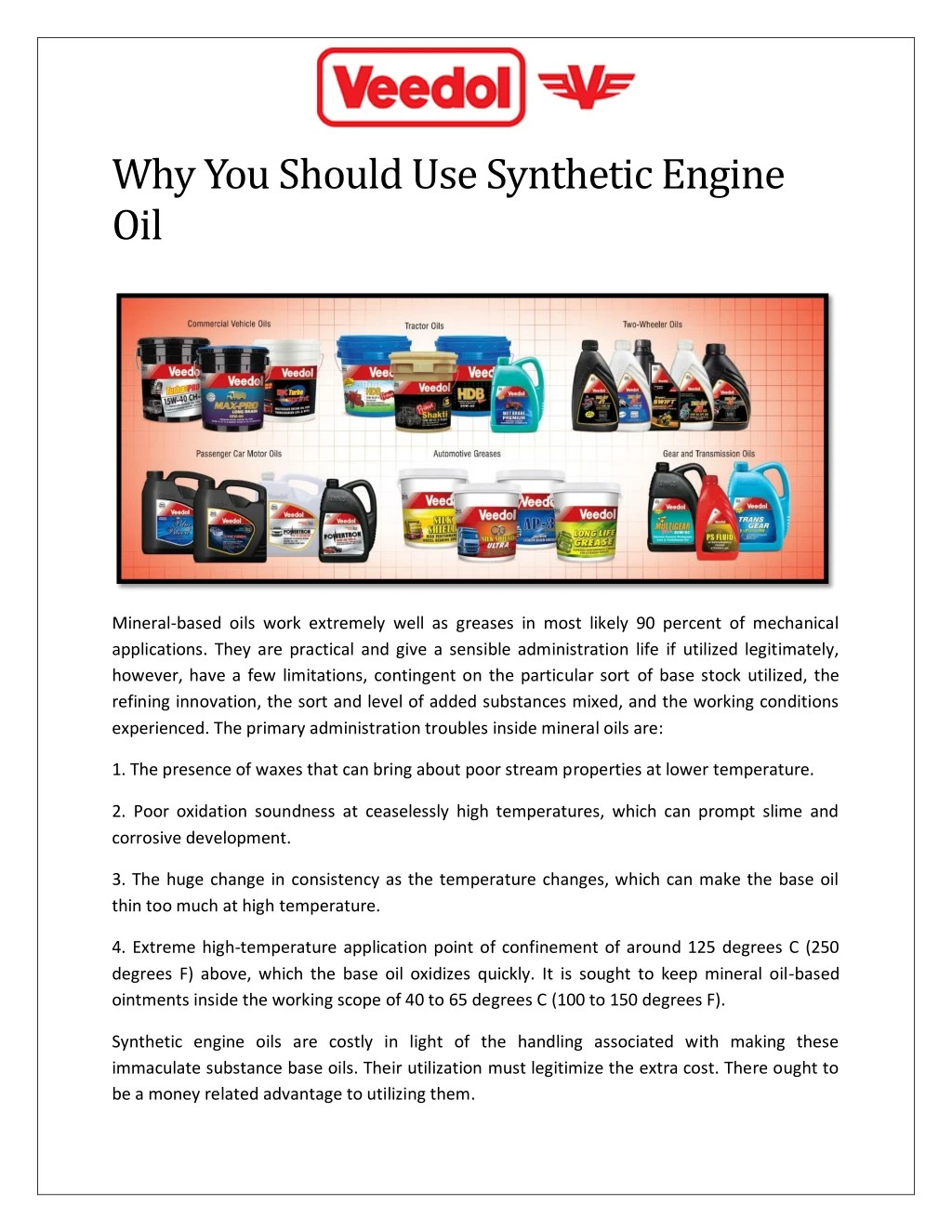 why you should use synthetic engine oil