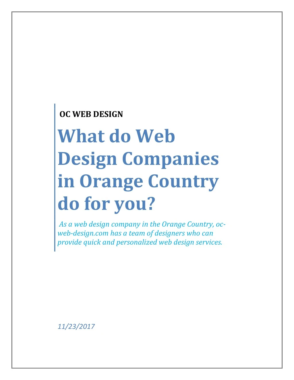 oc web design what do web design companies