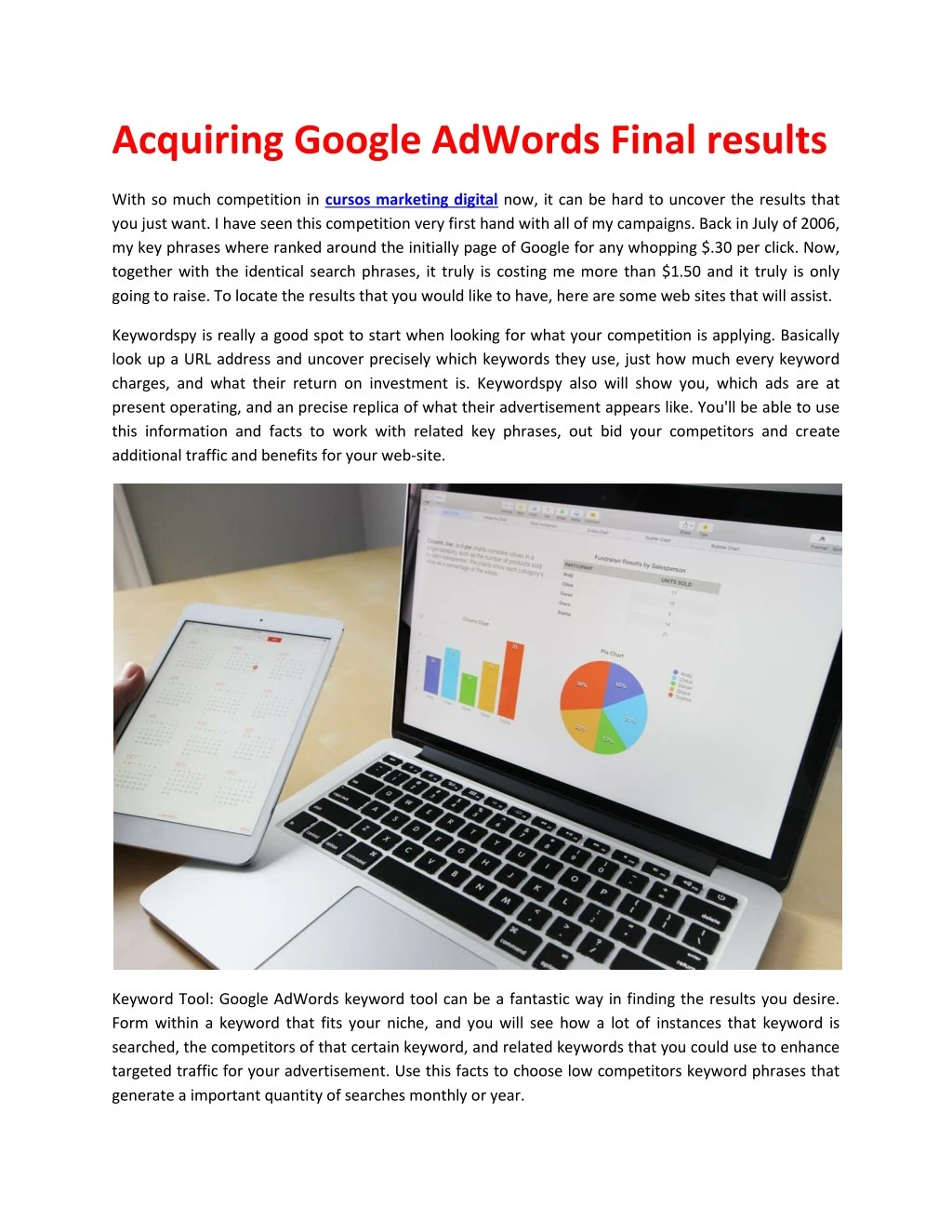 acquiring google adwords final results