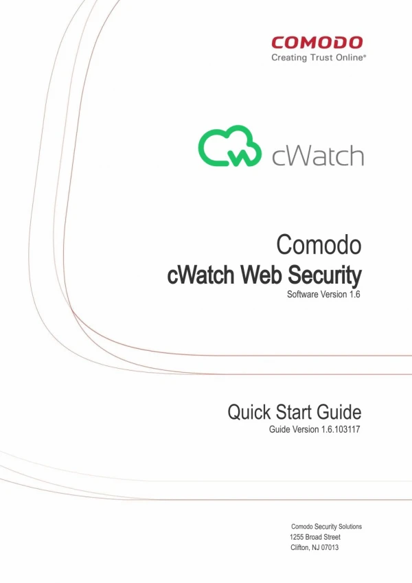 Quick Start Guide - cWatch Web Security