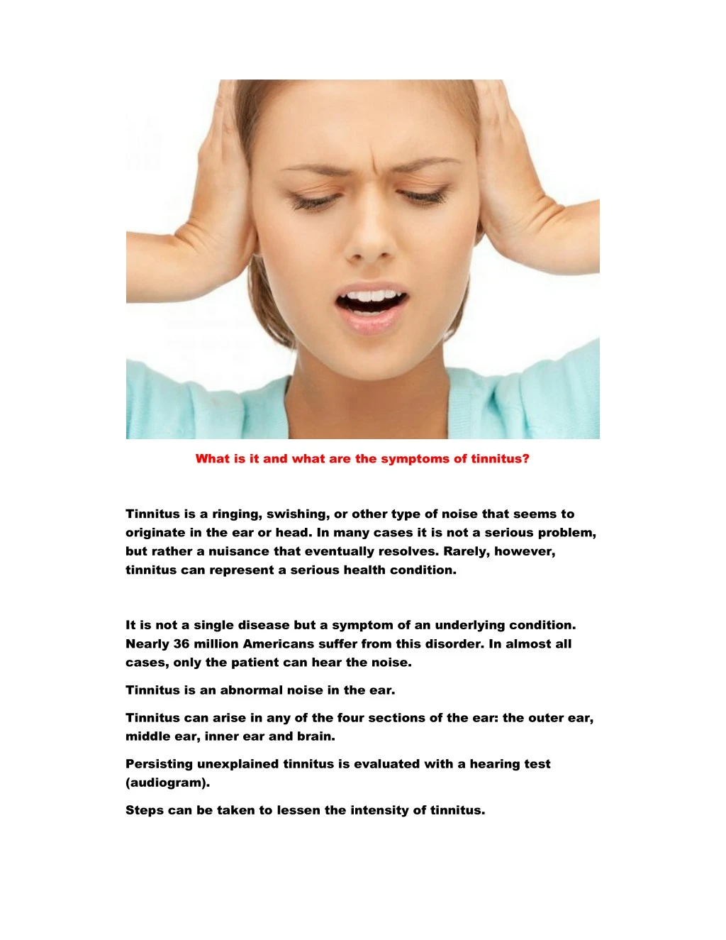 what is it and what are the symptoms of tinnitus