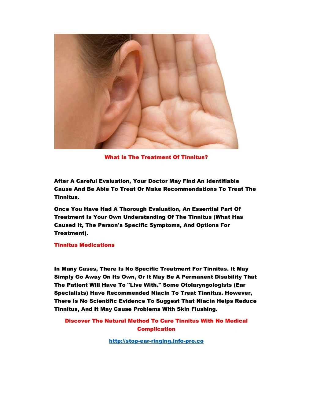 what is the treatment of tinnitus