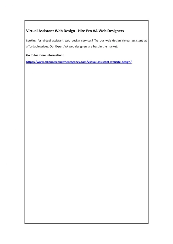 virtual assistant web design hire