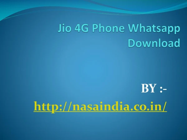 Whatsapp For Jio Phone: Jio Phone Whatsapp Download Free