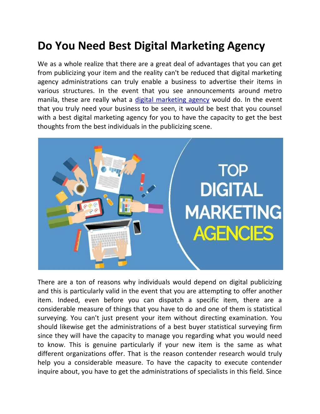 do you need best digital marketing agency