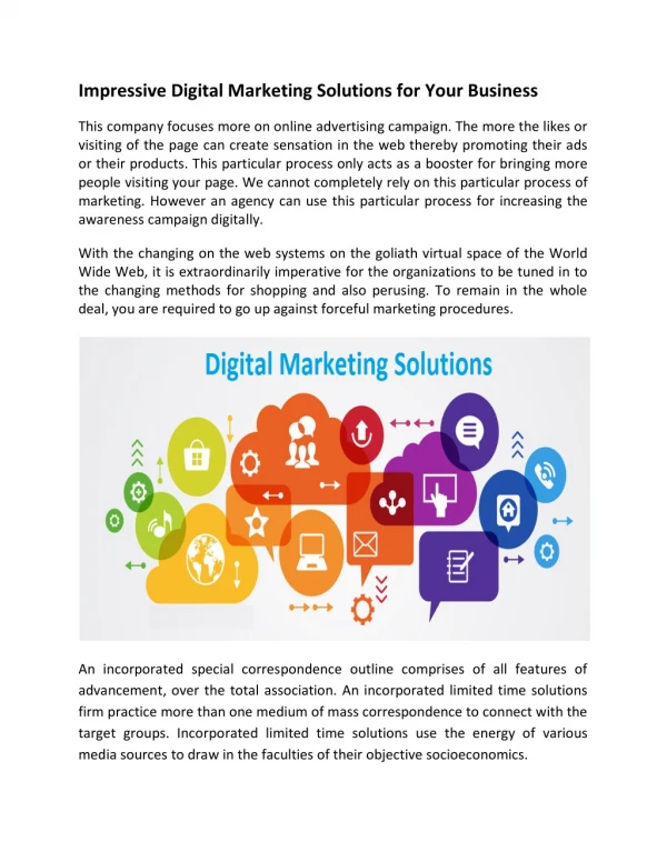 Impressive Digital Marketing Solutions for Your Business