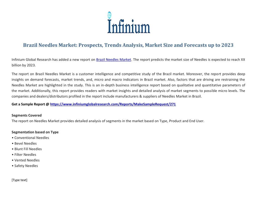 brazil needles market prospects trends analysis