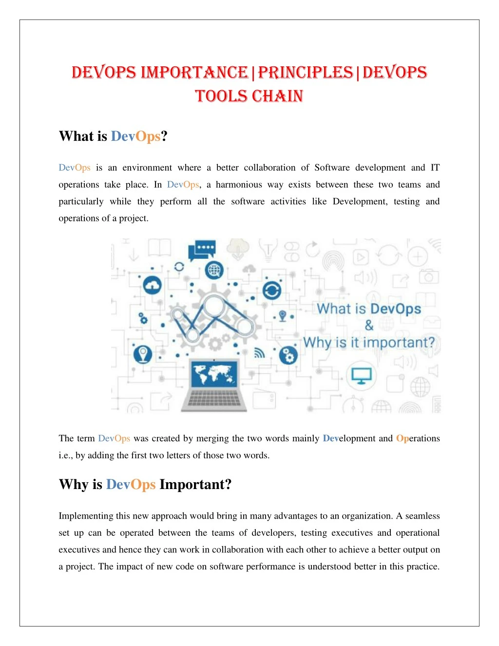 devops importance principles devops tools chain