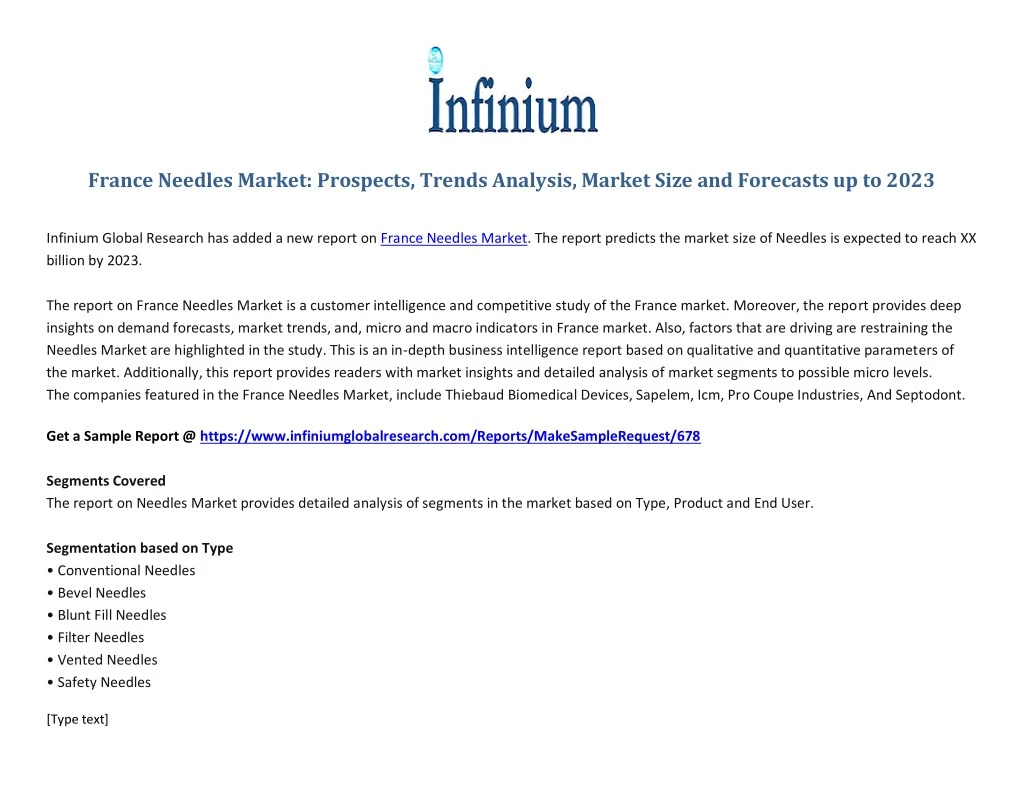 france needles market prospects trends analysis