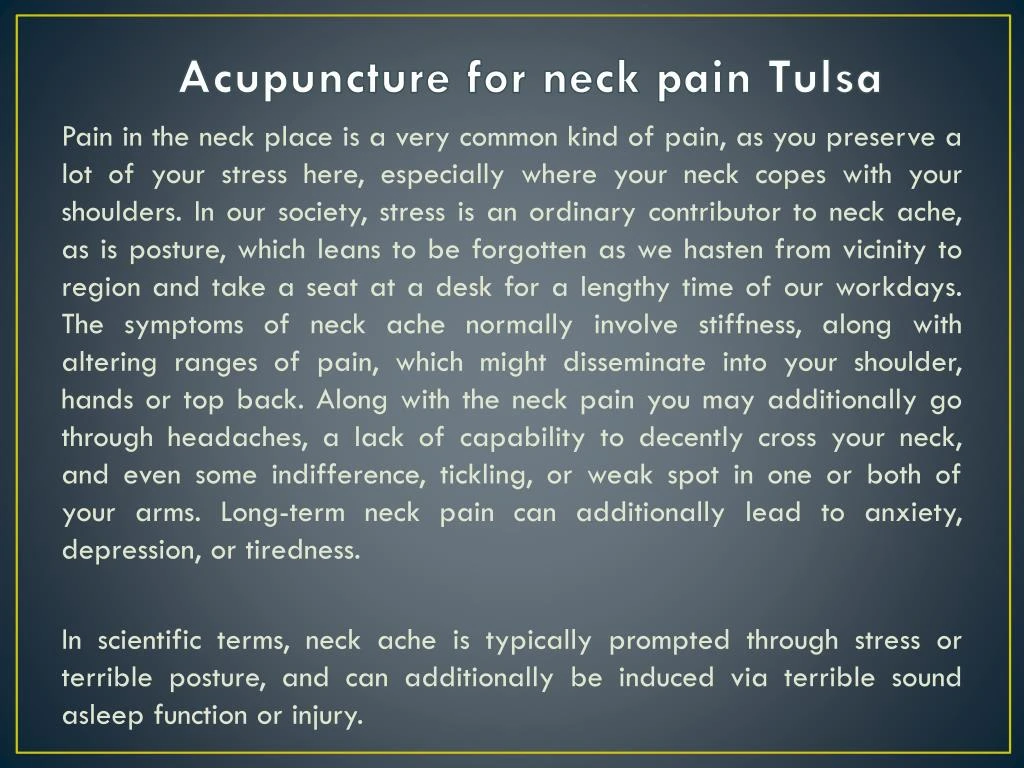 acupuncture for neck pain tulsa