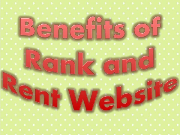 Rank and Rent Websites - Best Solution of Your Business