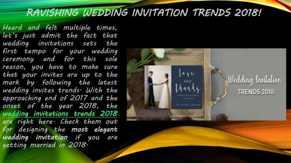 Ravishing Wedding Invitation Trends 2018 - A2zWeddingCards