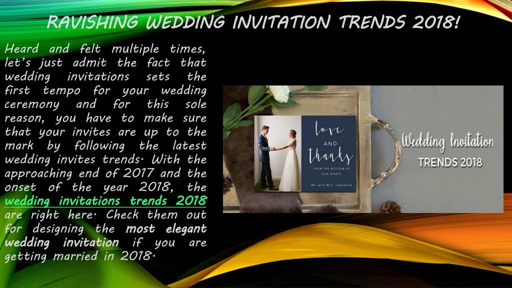 ravishing wedding invitation trends 2018