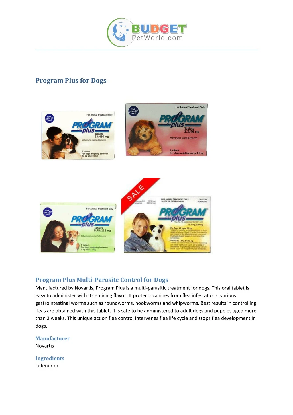 program plus for dogs