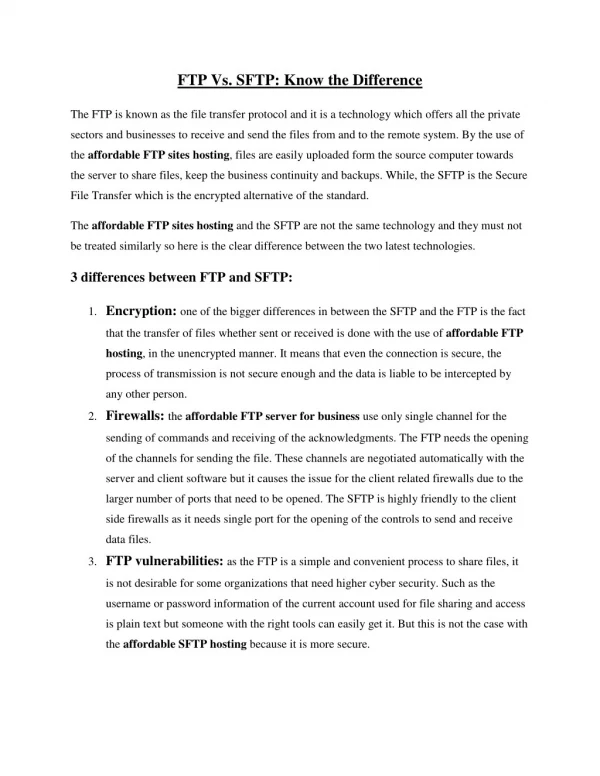 FTP Vs. SFTP: Know the Difference