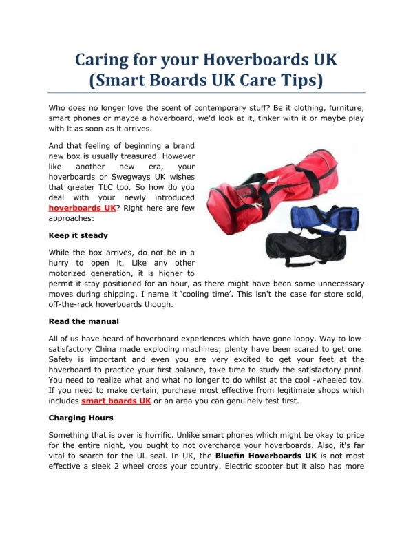 Caring for your Hoverboards UK (Smart Boards UK Care Tips)